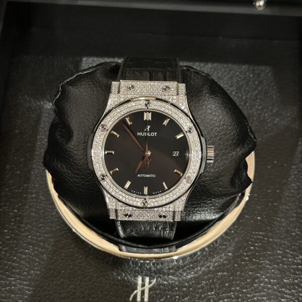 Hublot Classic Fusion Titanium Full Diamond Rep 1:1 JJF 42mm Black Dial