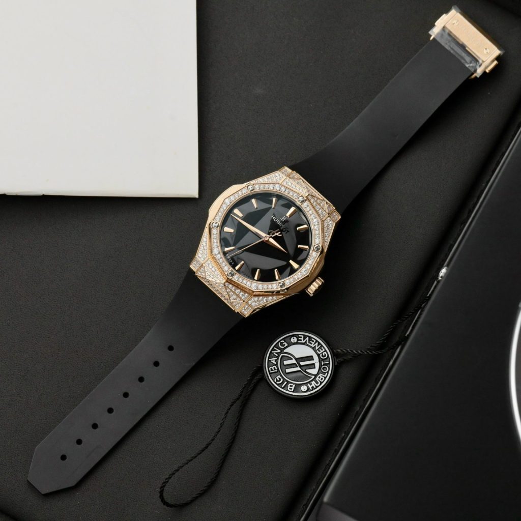 Hublot Orlinski Kinggold Pave Full Swarovski Rep 1:1 HBF 40mm Black Dial