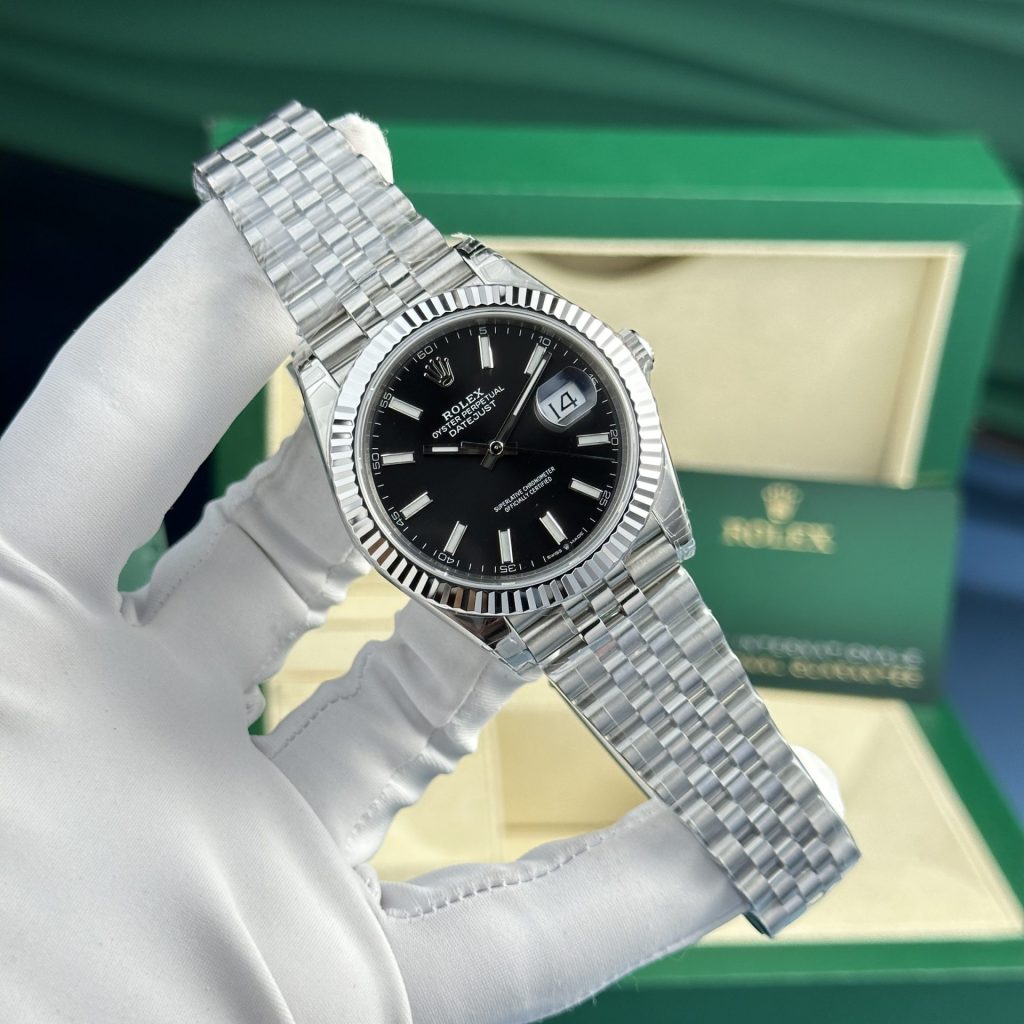 Rolex DateJust 126334 Rep 1:1 Clean Factory Mặt Đen Cọc Dạ Quang 41mm