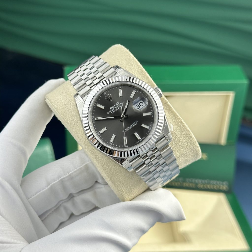 Rolex DateJust 126334 Rep 1:1 Clean Factory Mặt Xám Cọc Dạ Quang 41mm