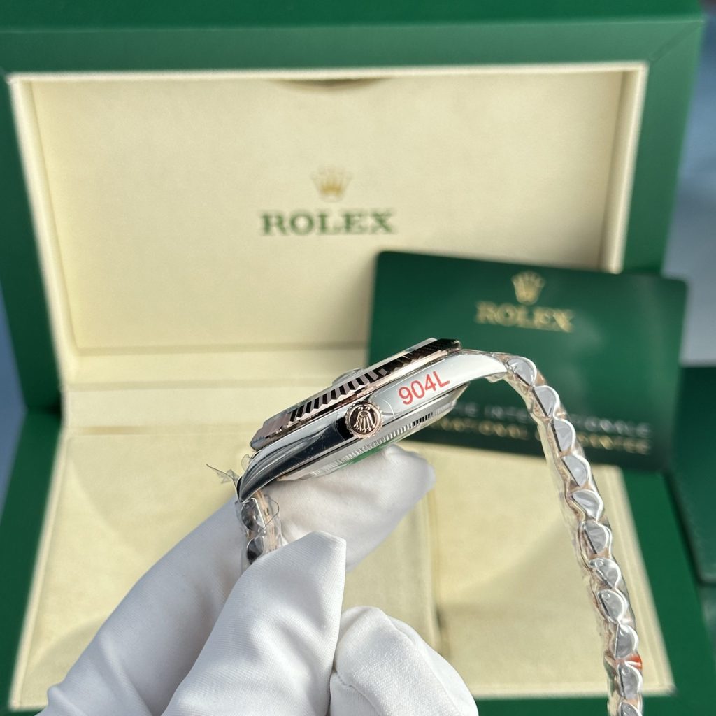 Rolex DateJust 126331 Rep 1:1 GM Factory Bọc Vàng Thật Mặt Chocolate Cọc Kim 41mm