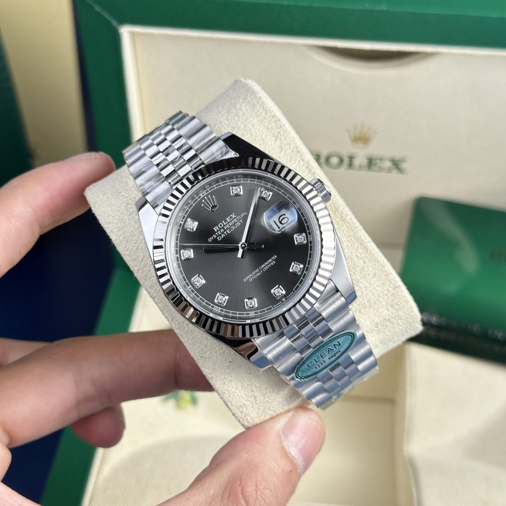 Rolex DateJust 126334 Rep 1:1 Clean Factory Mặt Xám Cọc Kim 41mm