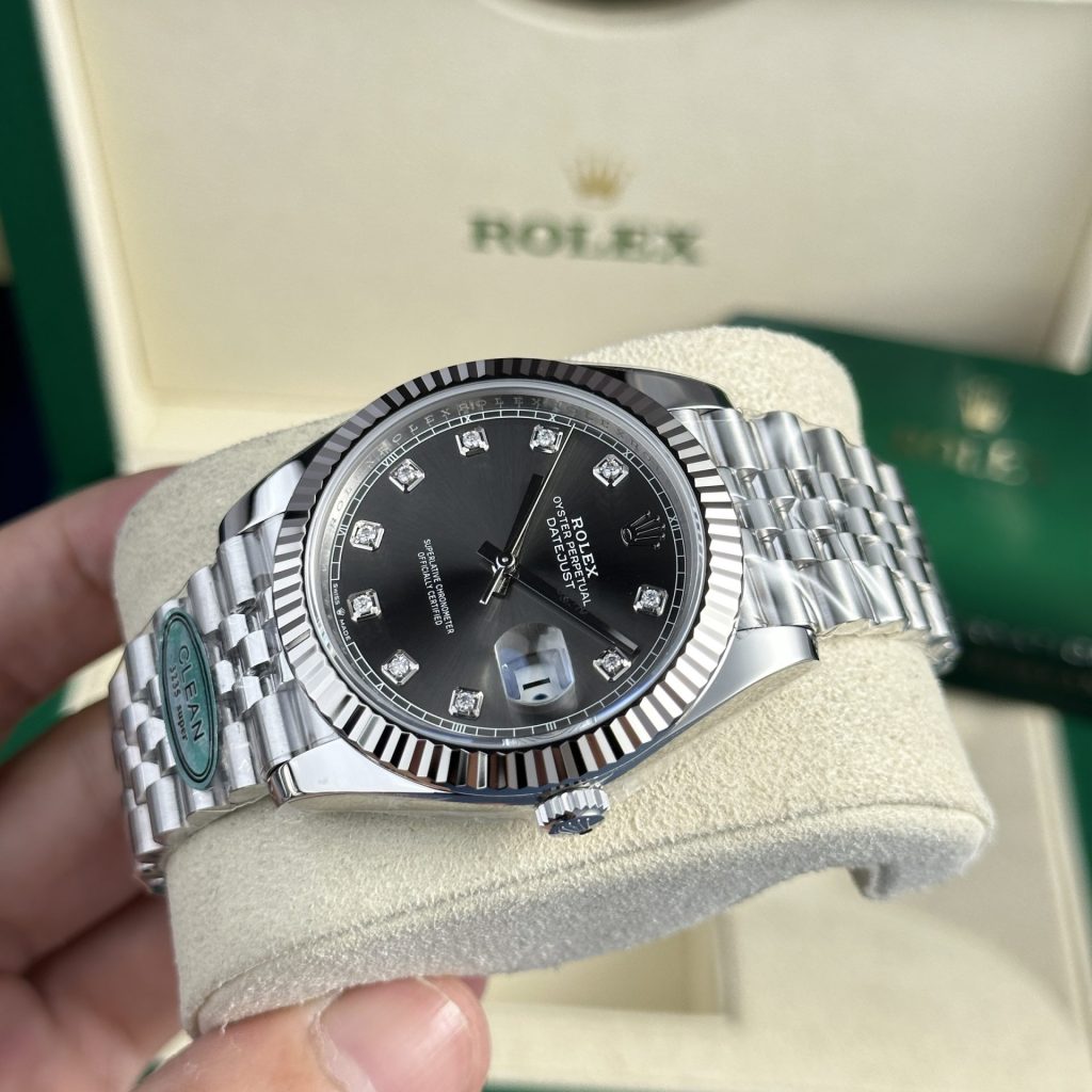 Rolex DateJust 126334 Rep 1:1 Clean Factory Mặt Xám Cọc Kim 41mm