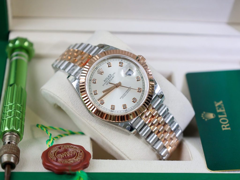 Rolex DateJust 126331 Rep 1:1 GM Factory Bọc Vàng Thật Mặt Sundust Cọc Kim 41mm