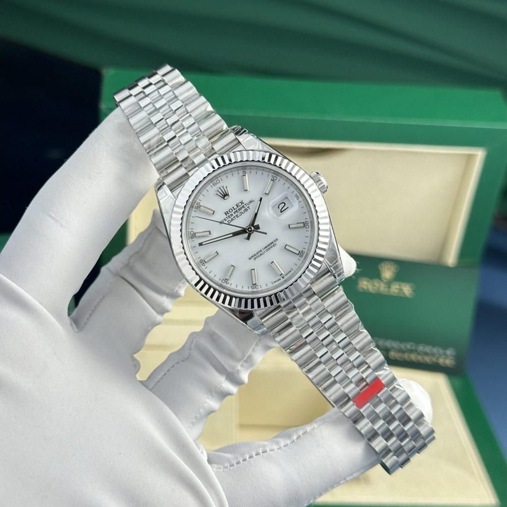 Rolex DateJust 126334 Rep 1:1 Clean Factory  Mặt Trắng Cọc Dạ Quang 41mm