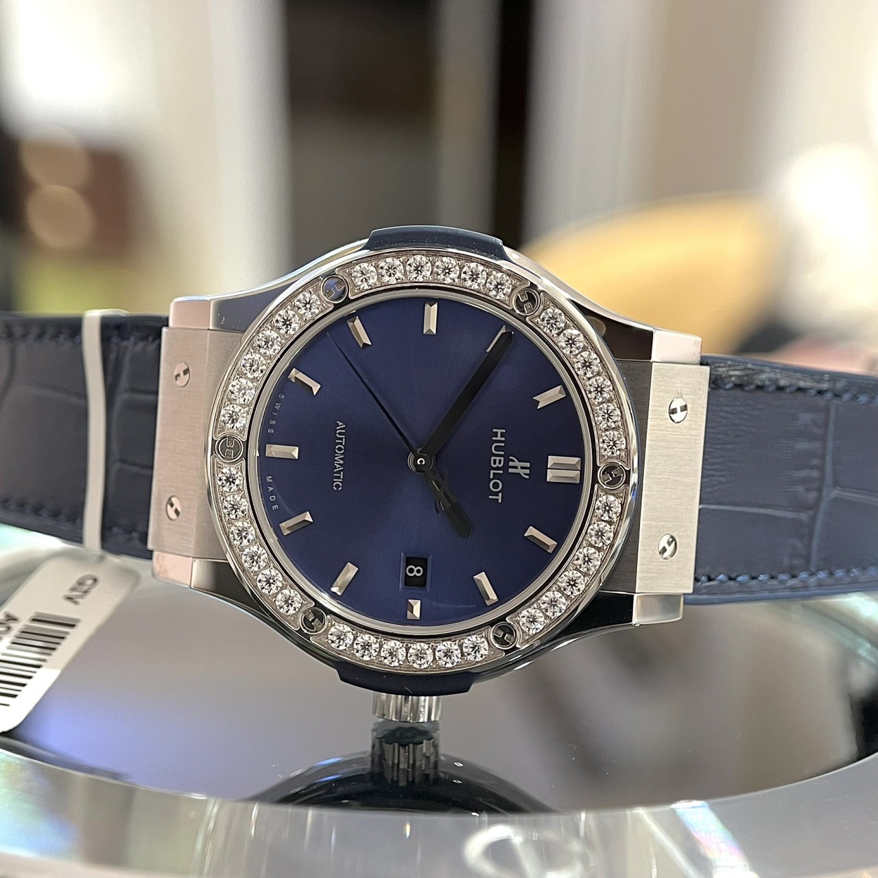 Hublot Classic Fusion Titanium Moissanite Bezel Rep 1:1 JJF 42mm Blue Dial