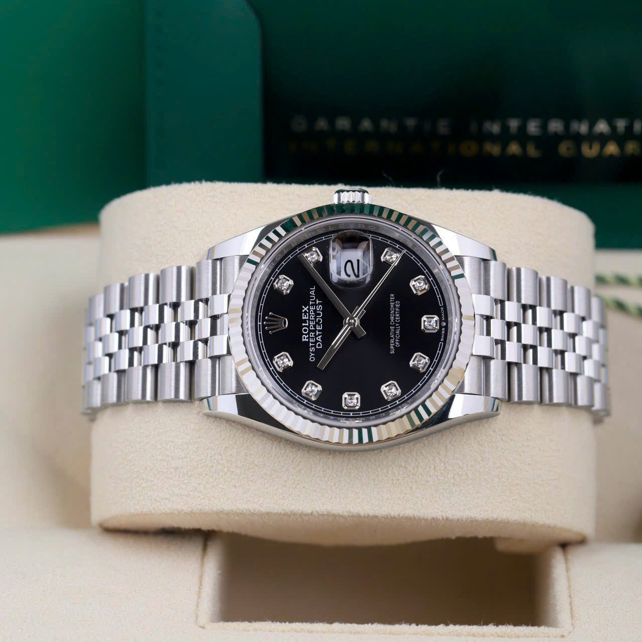 Rolex DateJust 126334 Rep 1:1 Clean Factory Mặt Đen Cọc Kim 41mm