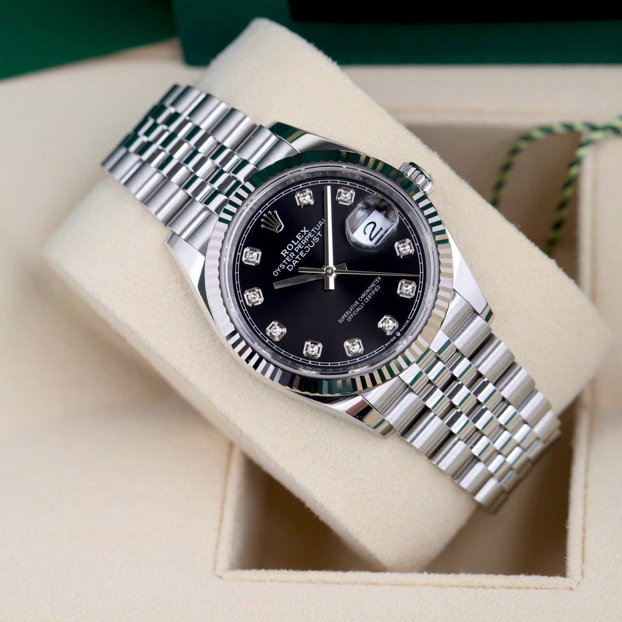 Rolex DateJust 126334 Rep 1:1 Clean Factory Mặt Đen Cọc Kim 41mm